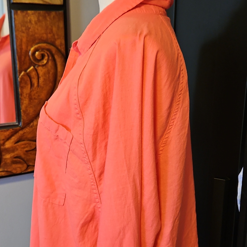 Aerie Pool to Party linen blend cover up shirt - Picture 6 of 9
